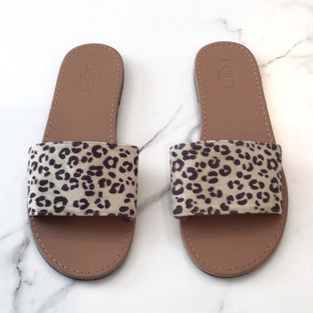 Loft outlet leopard animal print mules, 7